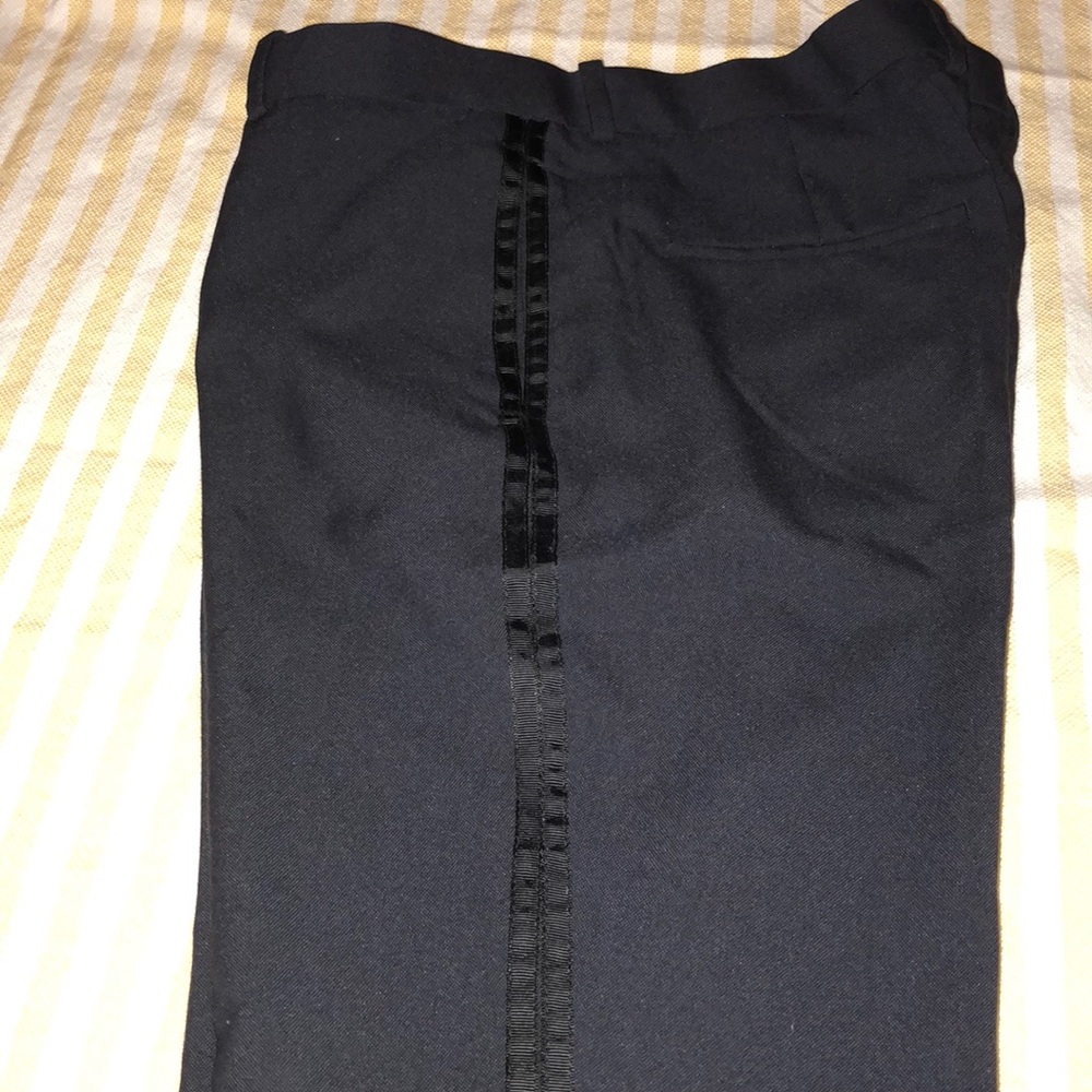 Dress pants navy/ black stripe on side